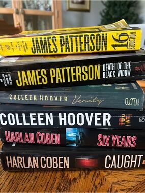 Stack of Assorted Paperback and Hardcover Novels by Popular Authors